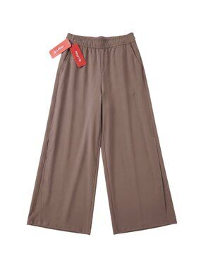 NWT G4free Taupe Brown High Waisted Wide Leg Lounge Pants Medium